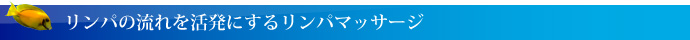 リンパの流れを活発にするリンパマッサージ